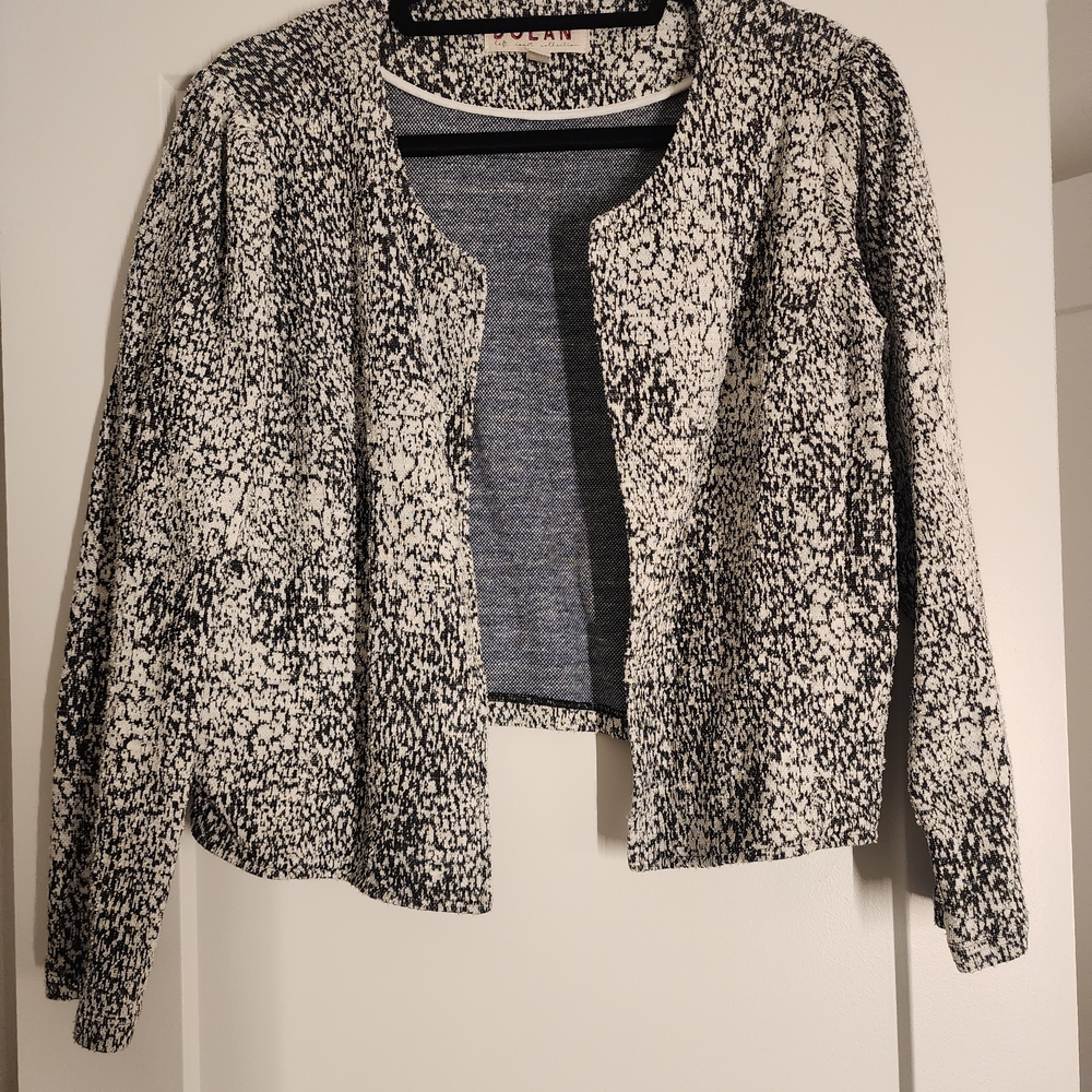 Dolan Black and White Textured Blazer
